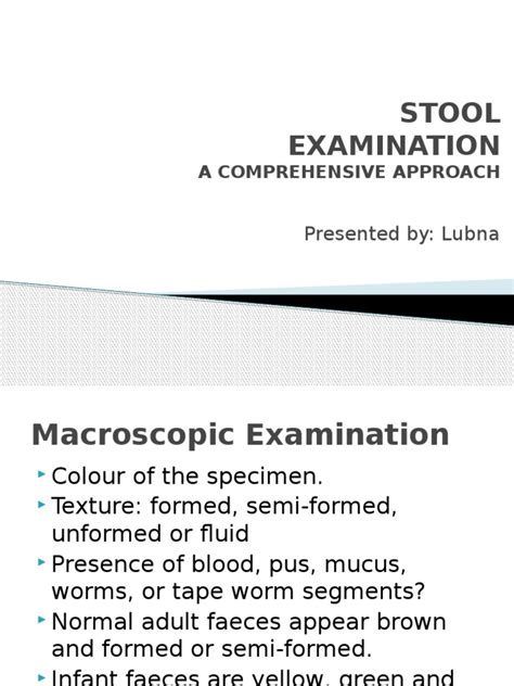 Stool Examination | PDF | Human Feces | Microbiology