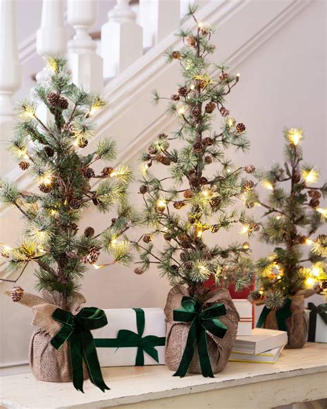 Morning Frost Pine Tabletop Trees LED Battery | Balsam Hill | Tabletop christmas tree, Christmas ...