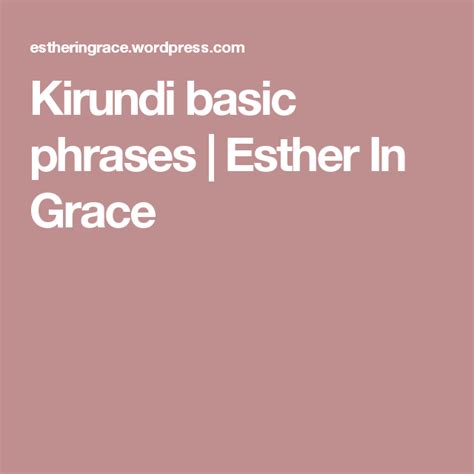 Kirundi basic phrases | Éducation