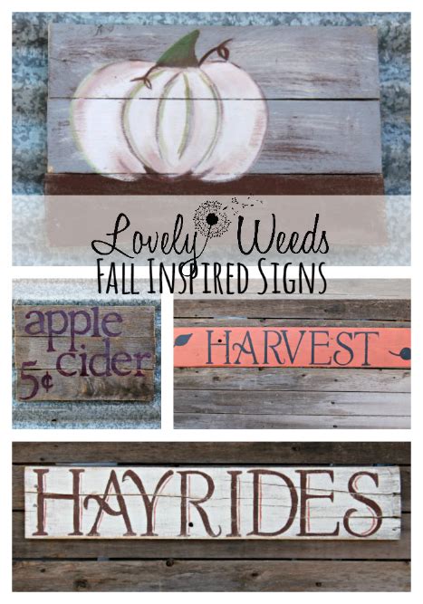 Fall Inspired Wooden Signs - Lovely Weeds