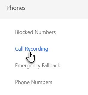 Call Recording Settings for Basic Phone Integration