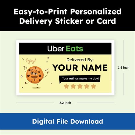 Personalized Uber Eats Printable Stickers Pdf Png Jpg Svg - Etsy