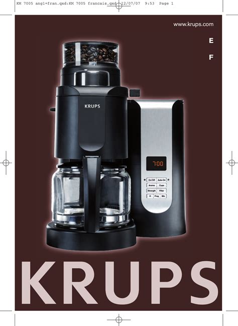 Download free pdf for Krups KM7000 Coffee Maker manual