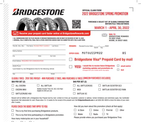 Bridgestone Tire Rebate Form 2022 - Printable Rebate Form