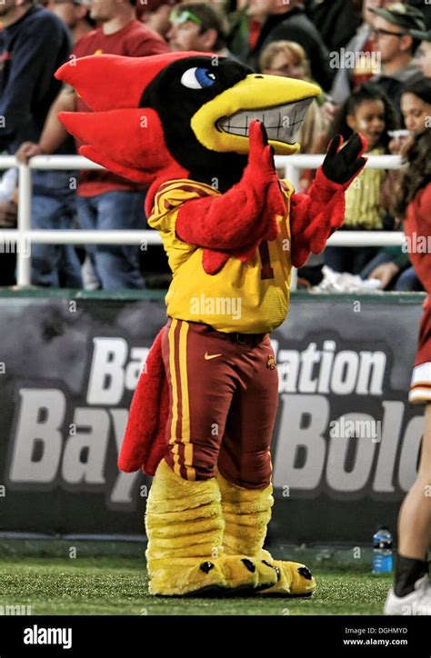 Iowa State Mascot Cyclone during an NCAA college football game between the Iowa State Cyclones ...