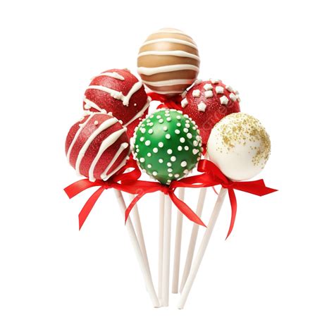 Multicolored Sweet Cake Pops With Christmas Decorations, Cake Pop, Cake ...