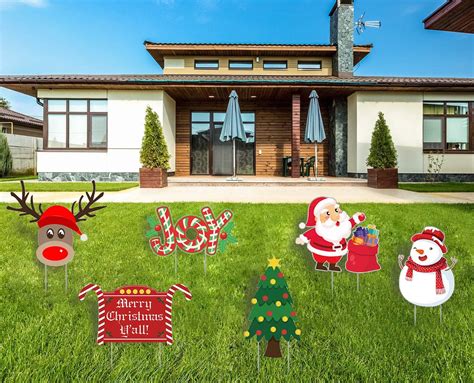 Amazon.com : PTFNY Pack of 6 Christmas Yard Signs with Stakes for Lawn ...