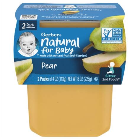 Gerber® 2nd Foods Pear Baby Food Tubs, 2 ct / 4 oz - Smith’s Food and Drug