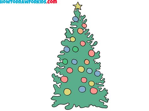 How to Draw a Realistic Christmas Tree - Drawing Tutorial For Kids