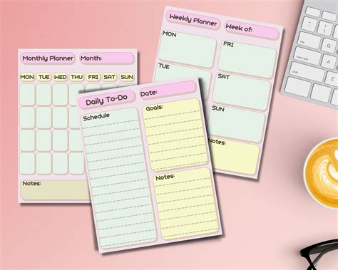 Weekly Schedule Planner Canva Template Daily To-do List | Etsy