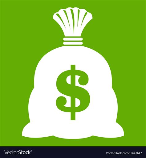 Money bag with us dollar sign icon green Vector Image