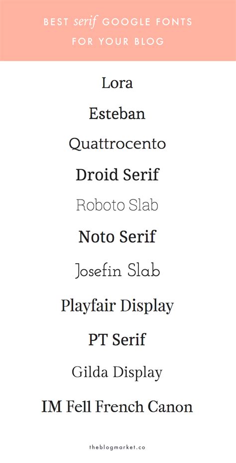 Best Serif Google Web Fonts For Your Blog - The Blog Market | Google serif fonts, Serif fonts ...