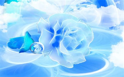 Ice Rose, ice, rose, blue, HD wallpaper | Peakpx