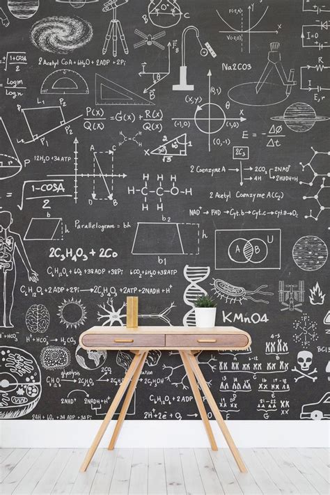 Science Chalkboard Wallpaper Mural | Murals Wallpaper | Chalkboard ...