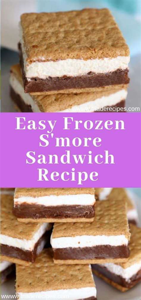 Easy Frozen S'more Sandwich Recipe | Smore recipes, Dessert recipes, Fun desserts