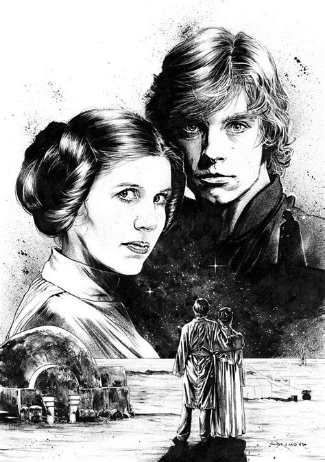 Illustration - Star Wars' Luke and Leia on Behance | Star wars drawings, Star wars comics, Star ...