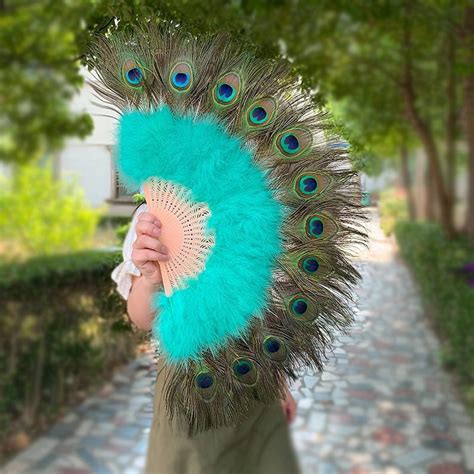 2614inch Large Peacock Feather Hand Fans White Marabou - Etsy UK