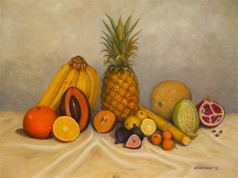 Fruits still life Painting by Hugo Palomares - Pixels