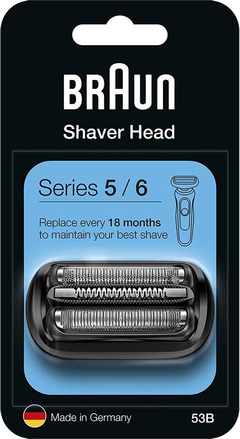 Braun Series 5 53B Electric Shaver Head Replacement - Black - Compatible with Series 5 and ...