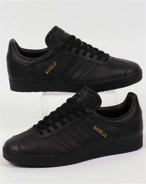 Adidas Originals - Adidas Gazelle Leather Trainers In Black - Retro 80S ...