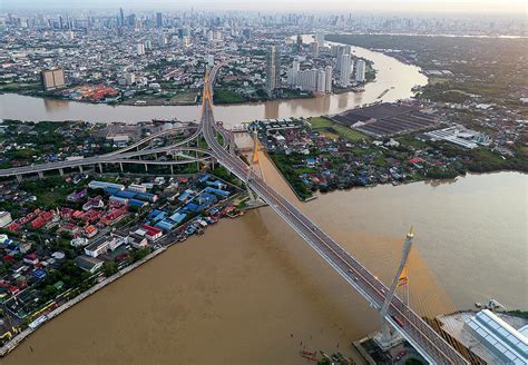 Bhumibol bridge aerial view at sunrise Photograph by Pradeep Raja ...