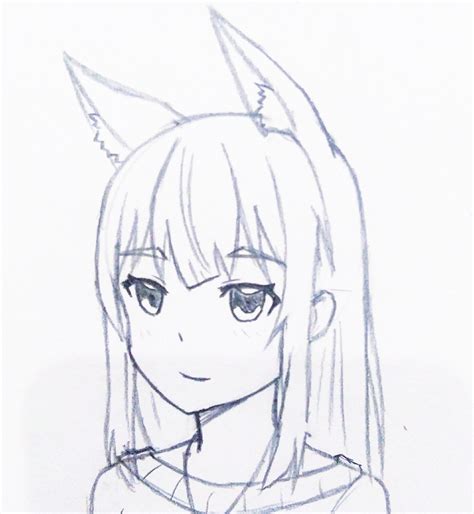 Practice drawing Fox girl : r/AnimeSketch