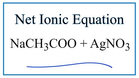 How to Write the Net Ionic Equation for NaCH3COO + AgNO3 = NaNO3 + AgCH3COO - YouTube