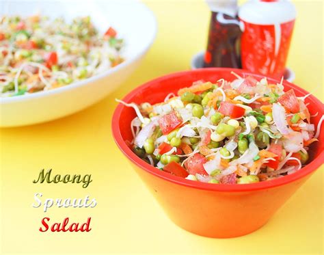 Moong sprouts salad recipe, green moong sprouts salad - Raks Kitchen