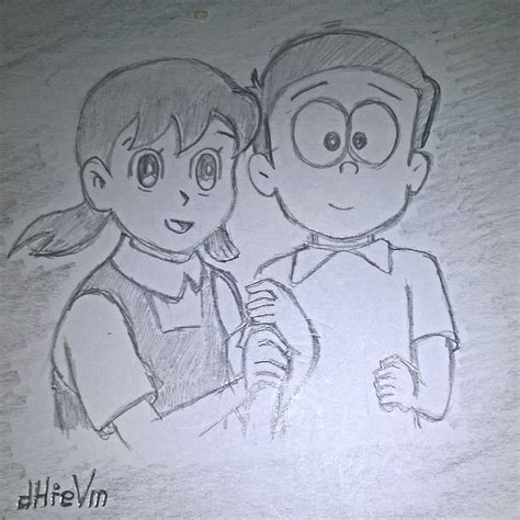 Nobita And Shizuka Sketch