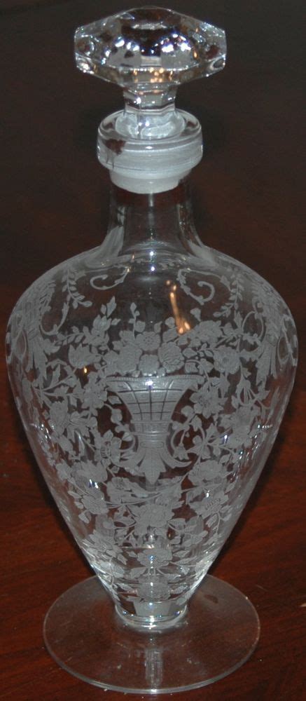 Rare Cambridge Clear Crystal Wine Decanter & Stopper W/ Intricate ...