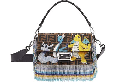 Fendi x FRGMT x Pokemon Beaded Bag Baguette Multicolor in Glass/Polyester with Palladium-tone - US