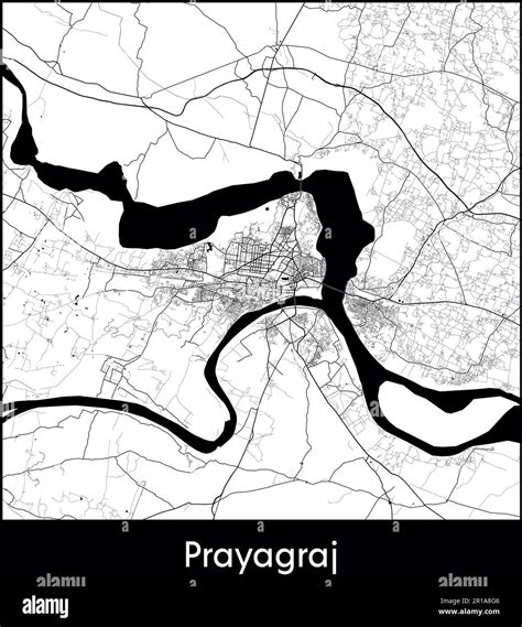 City Map Asia India Prayagraj vector illustration Stock Vector Image ...