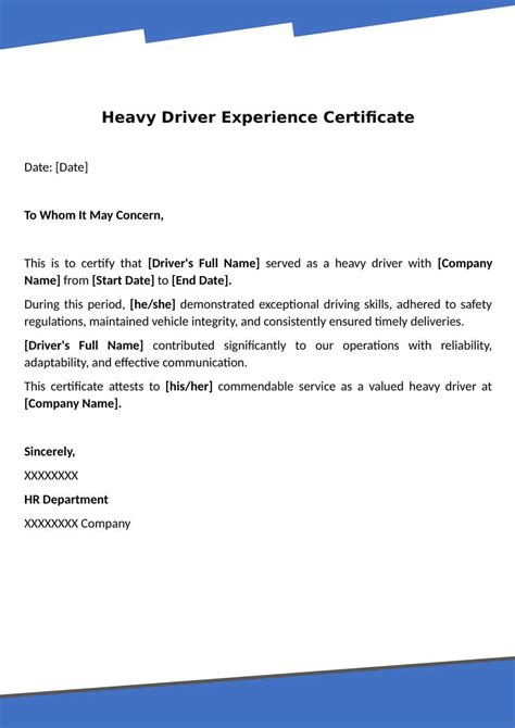 How To Write Experience Certificate For Driver - Infoupdate.org