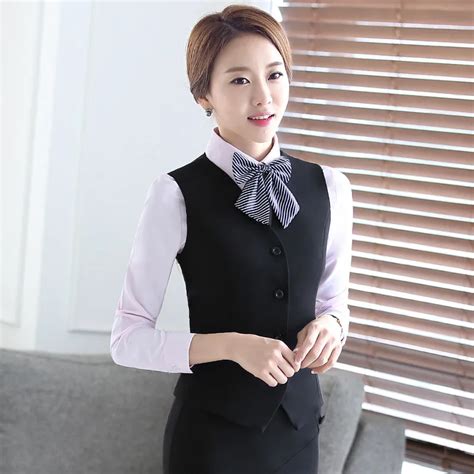 2018 Business wear women's suits vest skirt hotel front desk uniforms bank tooling stewardess ...