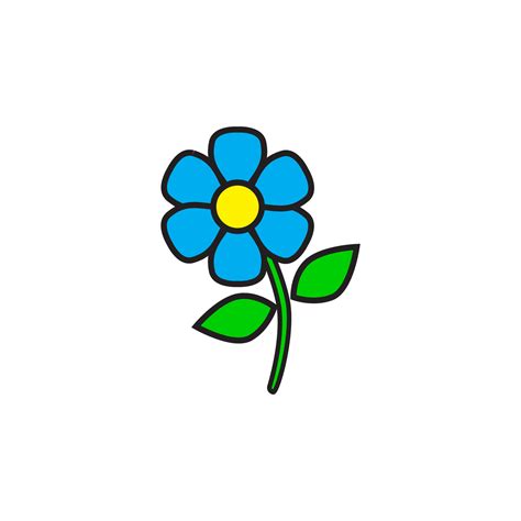 blue colorful flower cartoon icon. 5545806 Vector Art at Vecteezy