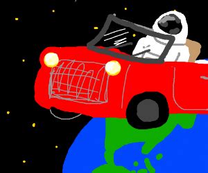 Elon Musk's Tesla car in space - Drawception