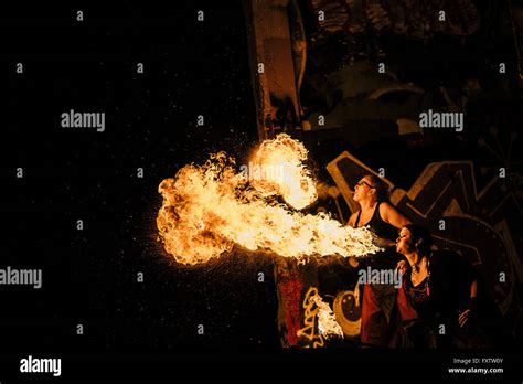 Breathing fire woman hi-res stock photography and images - Alamy