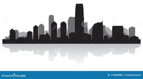 Jersey City New Jersey Skyline Silhouette Stock Vector - Illustration ...