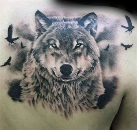 40 Wolf Back Tattoo Designs for Men