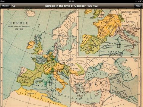 Europe in the Dark Ages. (476 - 493). | Roman empire map, Europe map ...