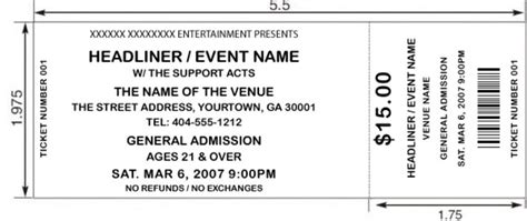 Blank Event Ticket Clip Art