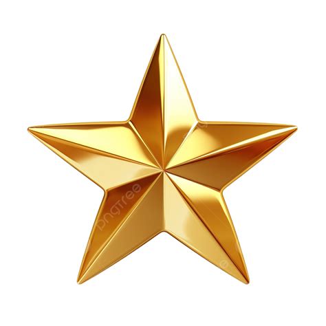 Glossy Gold Star 3d Render, Shiny Star, 3d Star, Gold Star PNG ...