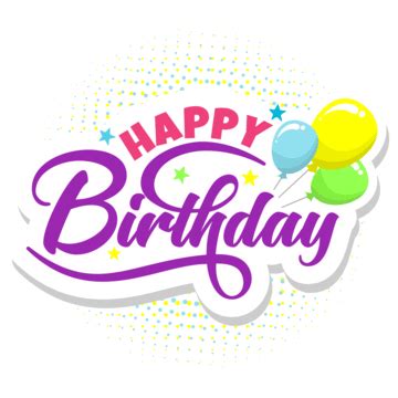 Happy Birthday Lettering Vector Design Images, Happy Birthday Sticker Multicolor Lettering ...