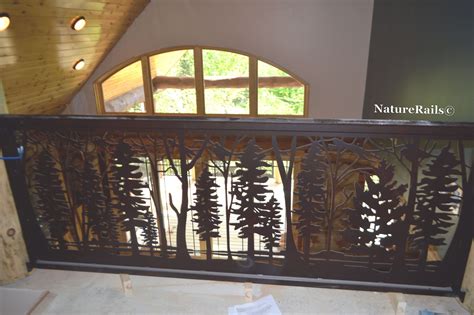 Designer mountain lake railing panel from NatureRails. Powder coated ...