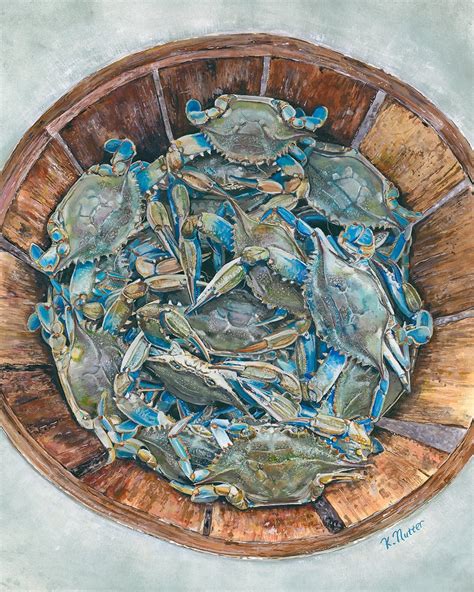 Bushel of Blue Crabs Signed Art Print of Original Chesapeake | Etsy