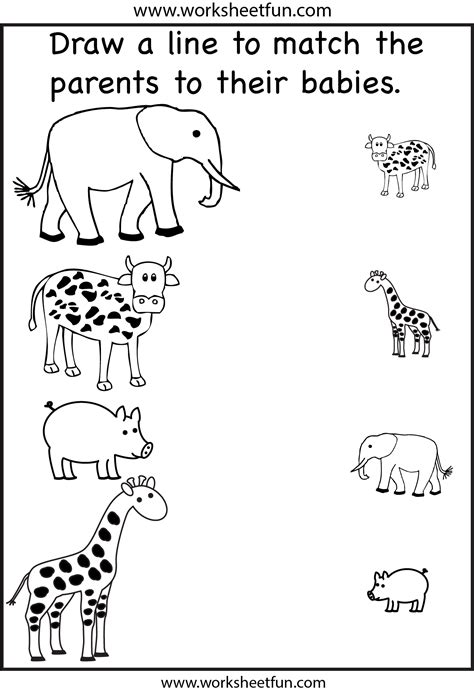 19+ Animal Babies Matching Worksheet Gif | allfunentertainment