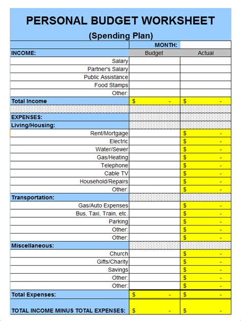 Best Personal Budget Template Google Sheets