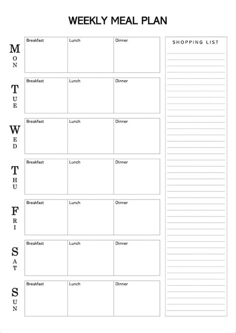 Free Printable Meal Planner with Grocery List