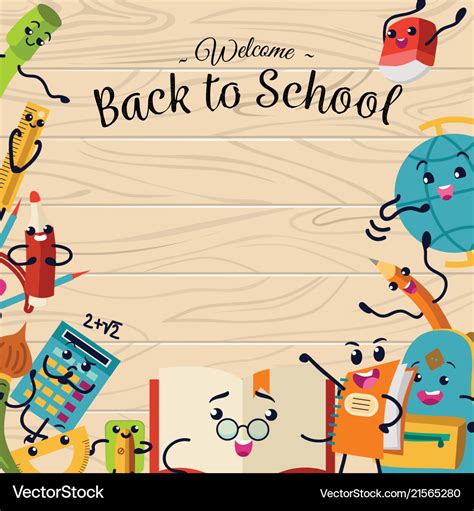 Back to school poster welcome colorful template Vector Image