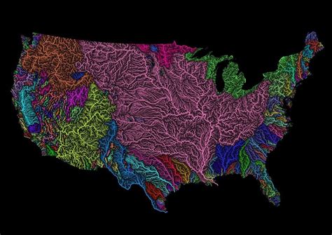 River basins of the United States, Robert Szucs | Colorful map, Amazing maps, River basin